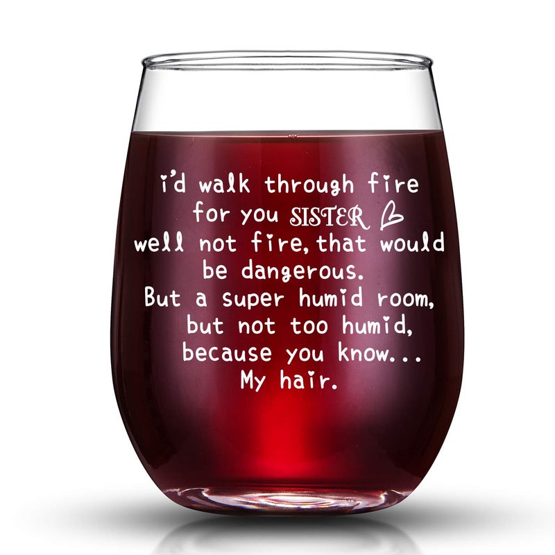 JERIO Sister Gifts from Sister - Christmas Birthday Gift for Sisters - Funny Best Sisters Gifts For Soul friend, I'd Walk Through Fire For You Siste - Image 1